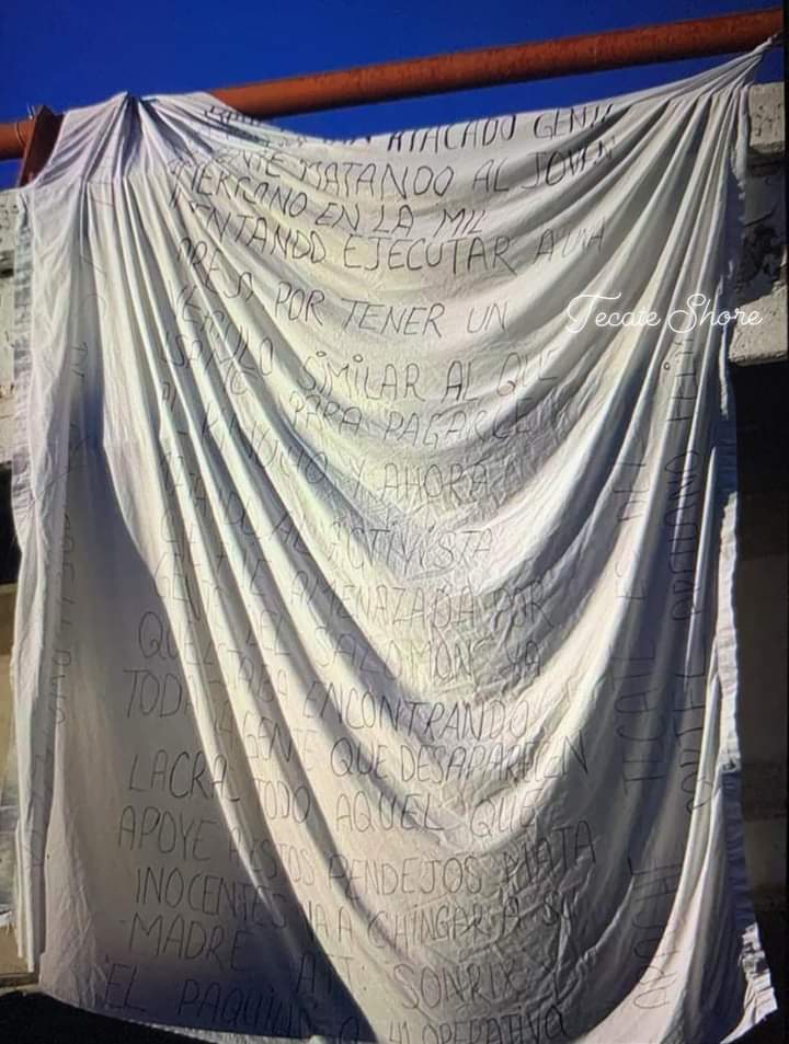 INTEGRANTES DEL CARTEL ARELLANO FÉLIX CUELGAN NARCO MANTA EN&nbsp;TECATE