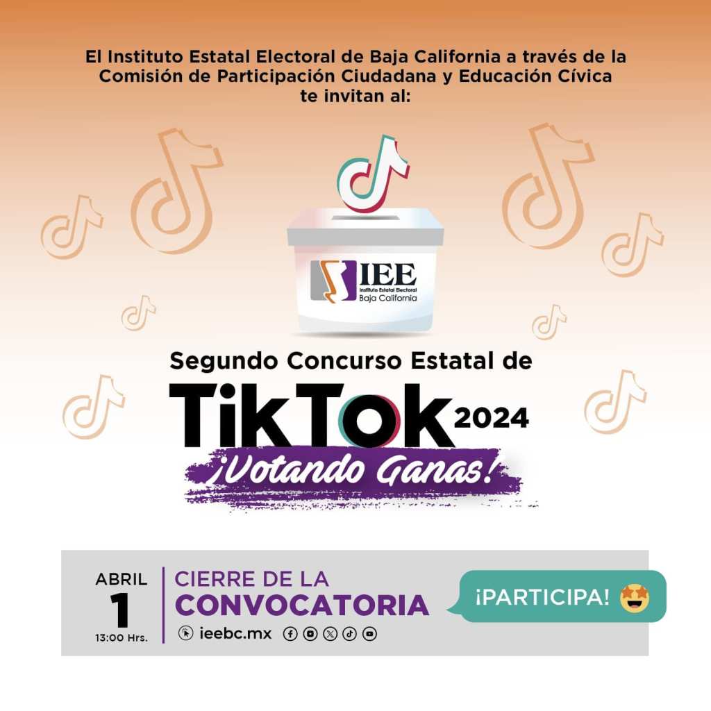 CONVOCA IEEBC AL SEGUNDO CONCURSO ESTATAL DE TIKTOK ¡VOTANDO&nbsp;GANAS!