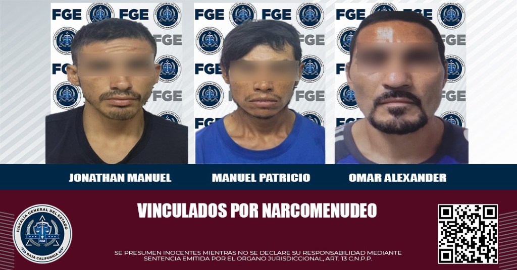 Por narcomenudeo, tres sujetos quedan en prisión&nbsp;preventiva.