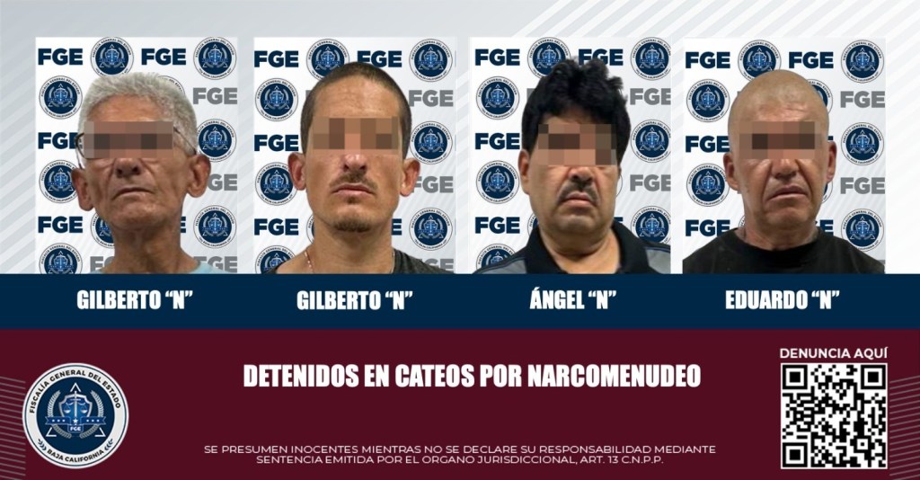 La Fiscalía General del Estado detiene a cuatro personas durante cateos por&nbsp;narcomenudeo