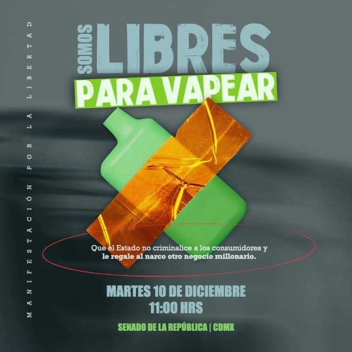 Anuncian manifestación contra la prohibición de vapeadores en&nbsp;México