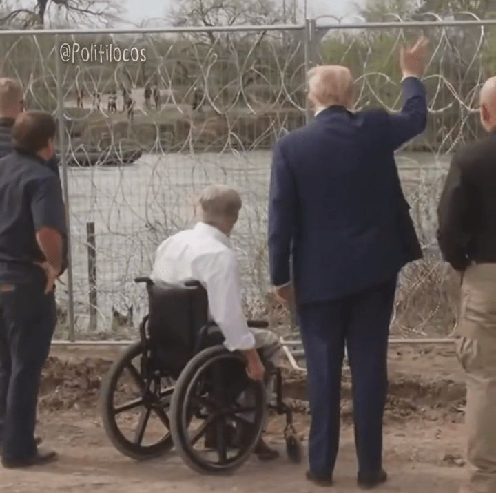 Donald Trump saluda a inmigrantes que se estaban&nbsp;cruzando