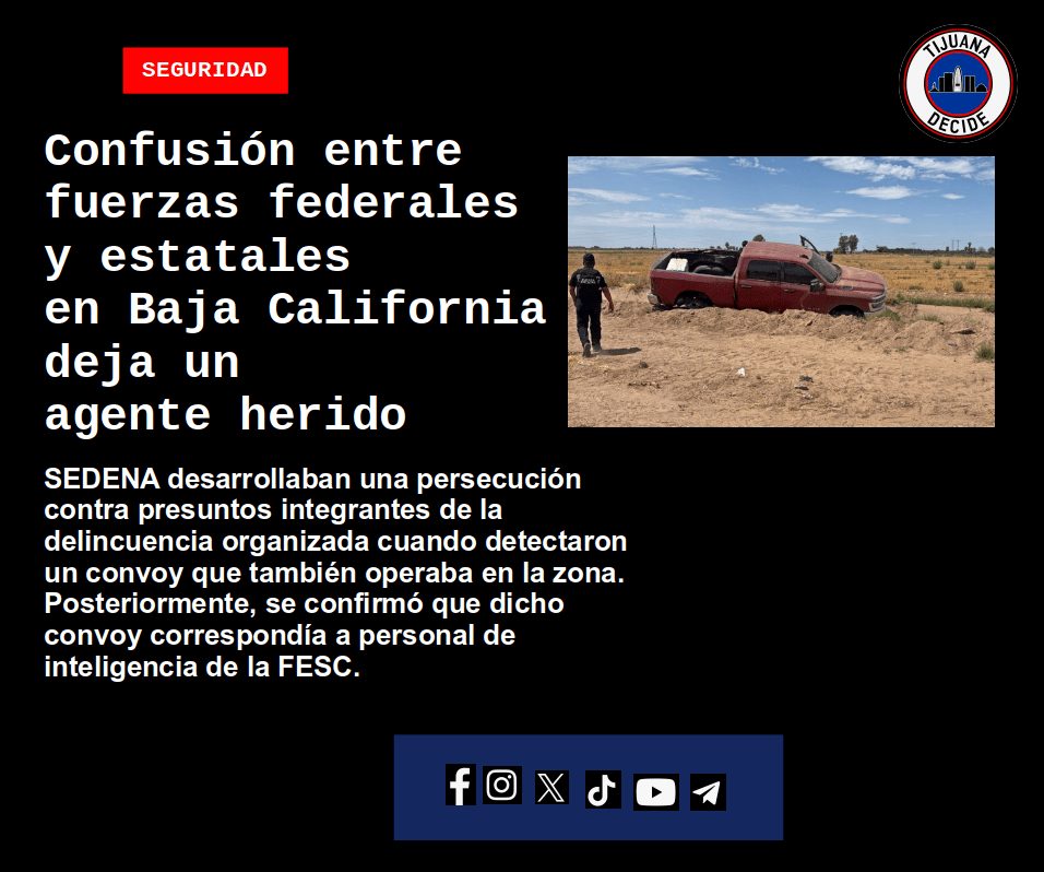 Confusión entre fuerzas Federales y Estatales en Baja California deja un agente&nbsp;herido