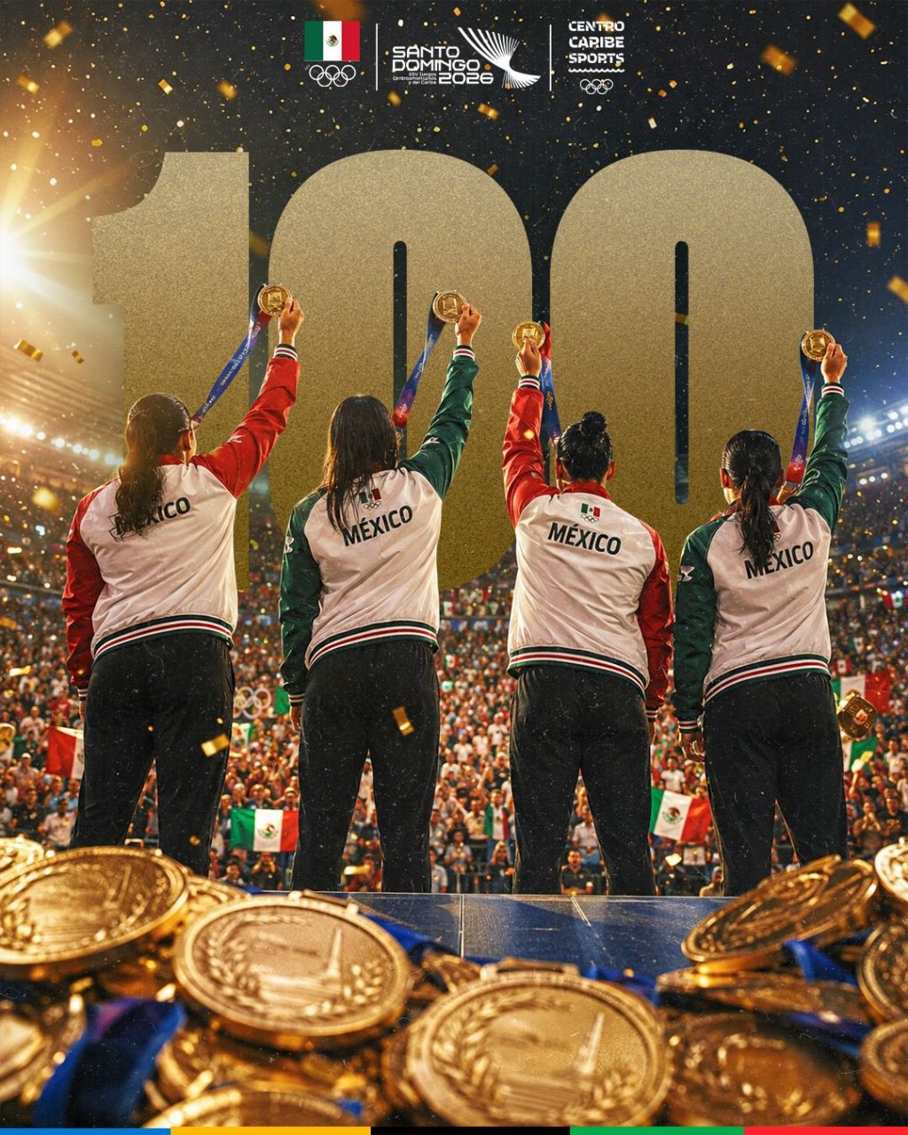 100 medallas de oro para México